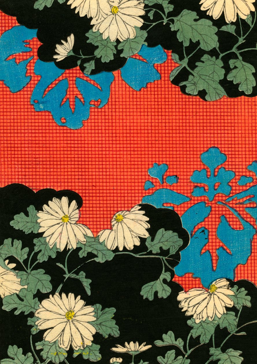 Röd och svart design med tusenskönor av Japanese School