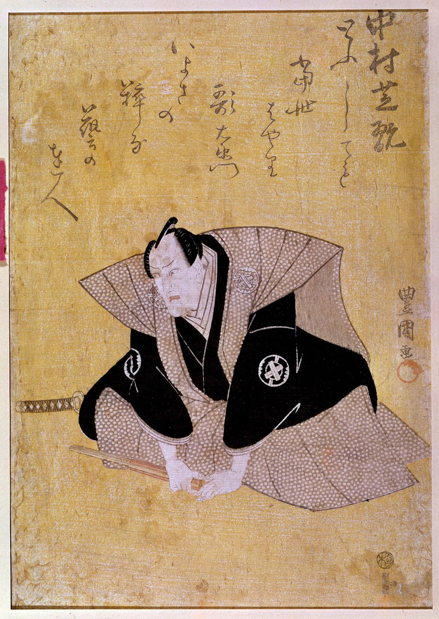 Representation av skådespelaren Nakamura Shikan IV. Japanskt tryck från 1800-talet. Paris, Guimet Museum, Asian Arts Museum av Japanese School