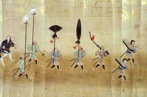 Ubalozi wa Sita wa Korea nchini Japani wakati wa urithi wa Tokugawa Ietsuna mnamo 1651, labda na Kano Masunobu (1625-94) 1655-57 (mchoro wa kusongesha)swed. av Japanese School
