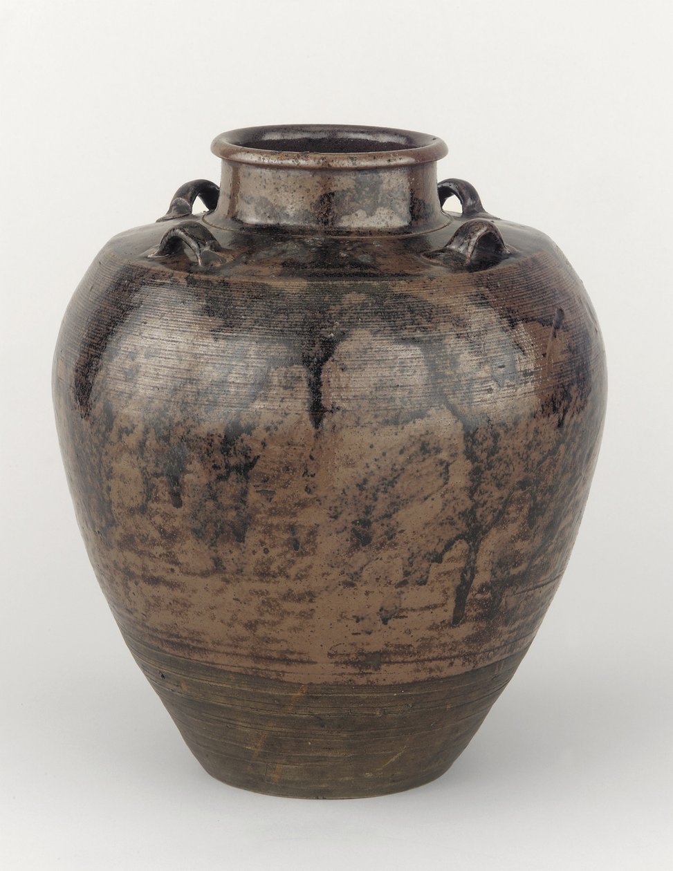 Förvaringsburk för teblad med fyra flikar på fyrkantig axel, Toki eller Mizunami, Gifu-prefekturen, Edo-period (keramik) av Japanese School