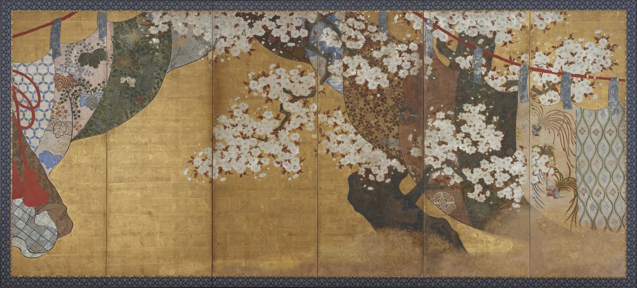 Vindruta och körsbärsträd, Skärm av Japanese School