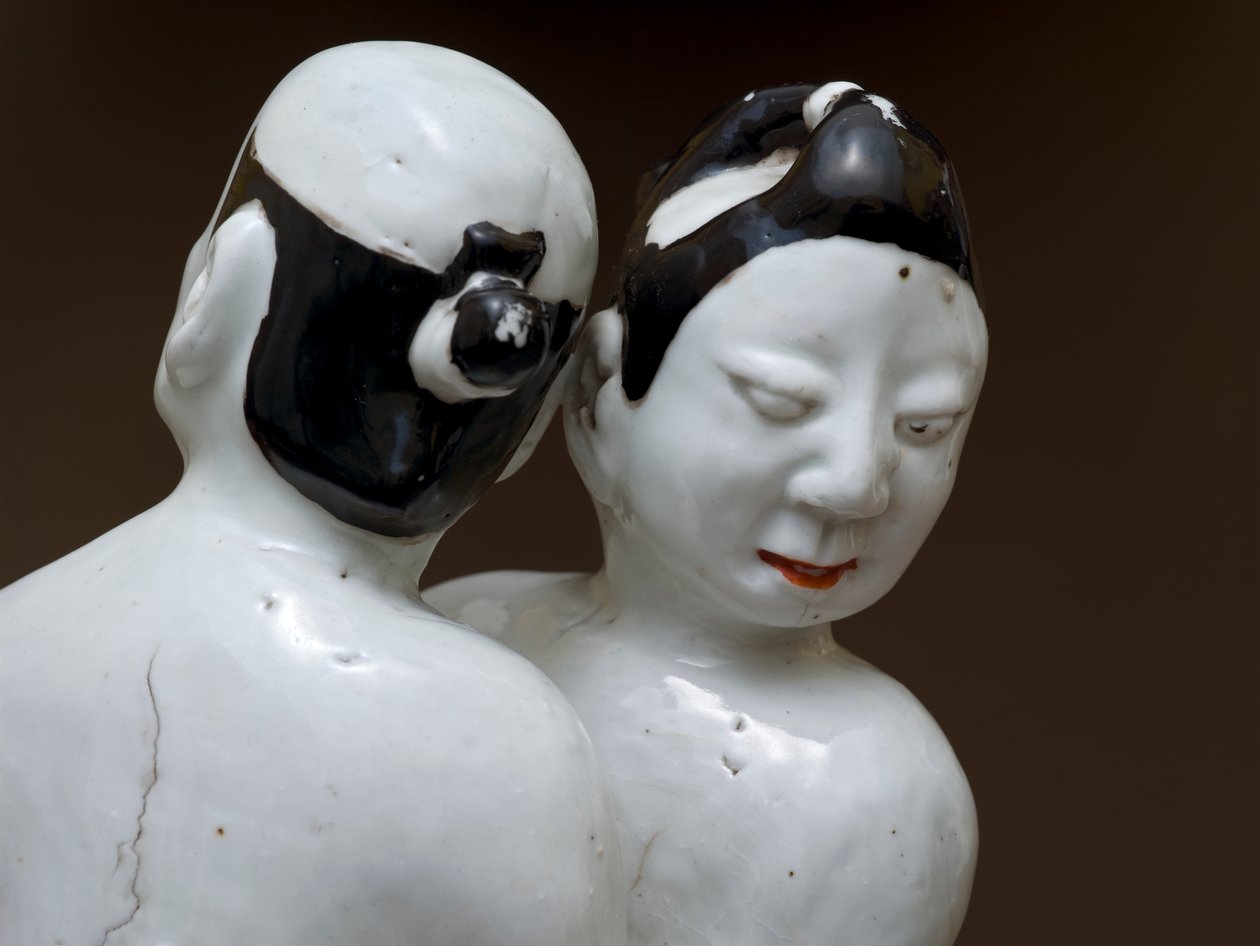 Brottare, japanska, troligen 1600-talet (lergods med polykrom underglasyr) (detalj av 117752) av Japanese School