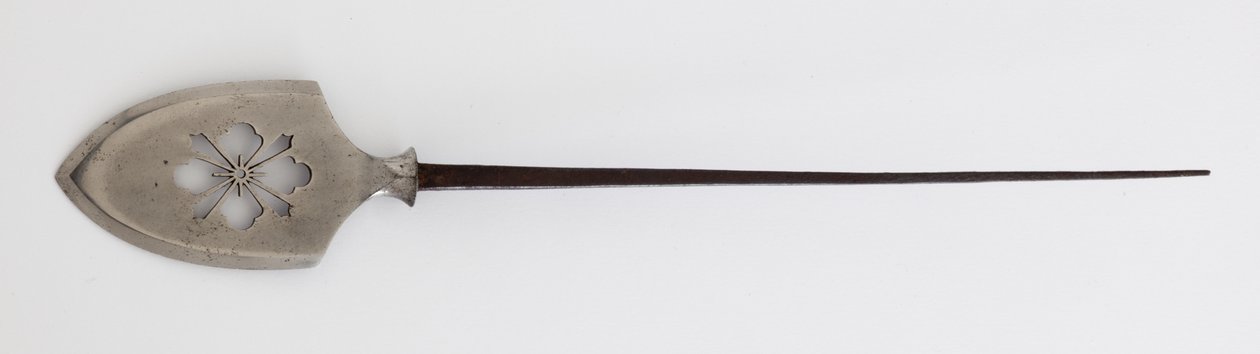 Yanone (pilspets) av platt typ (hirane) med genomborrad Hanabishi-design (stål) av Japanese School