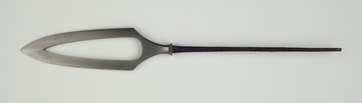 Yanone (pilspets) av platt typ (hirane) med genomborrad design (stål) av Japanese School