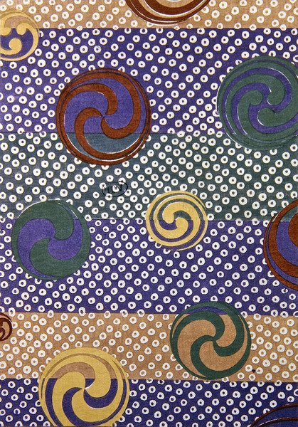 Yin Yang design för tyg, slutet av artonhundratalet (träsnitt i färg) av Japanese School