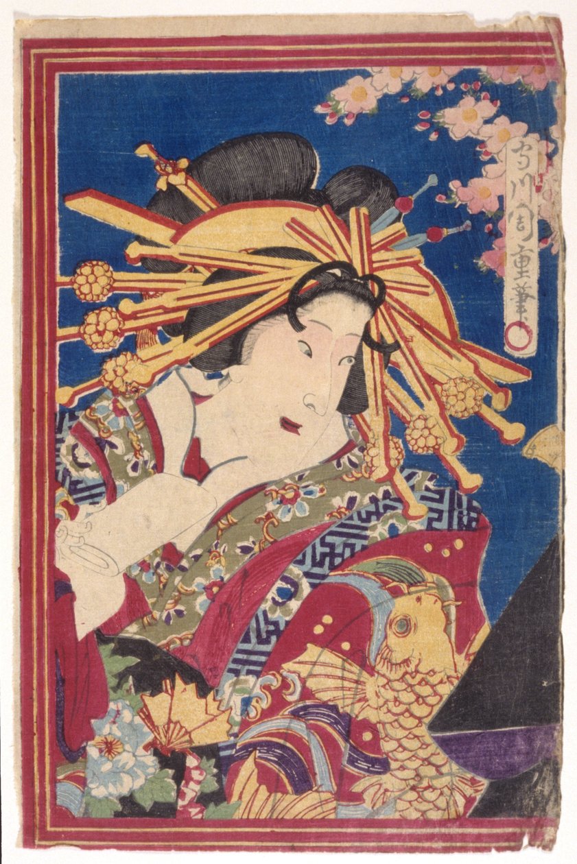färg träsnitt (bläck) av Japanese School