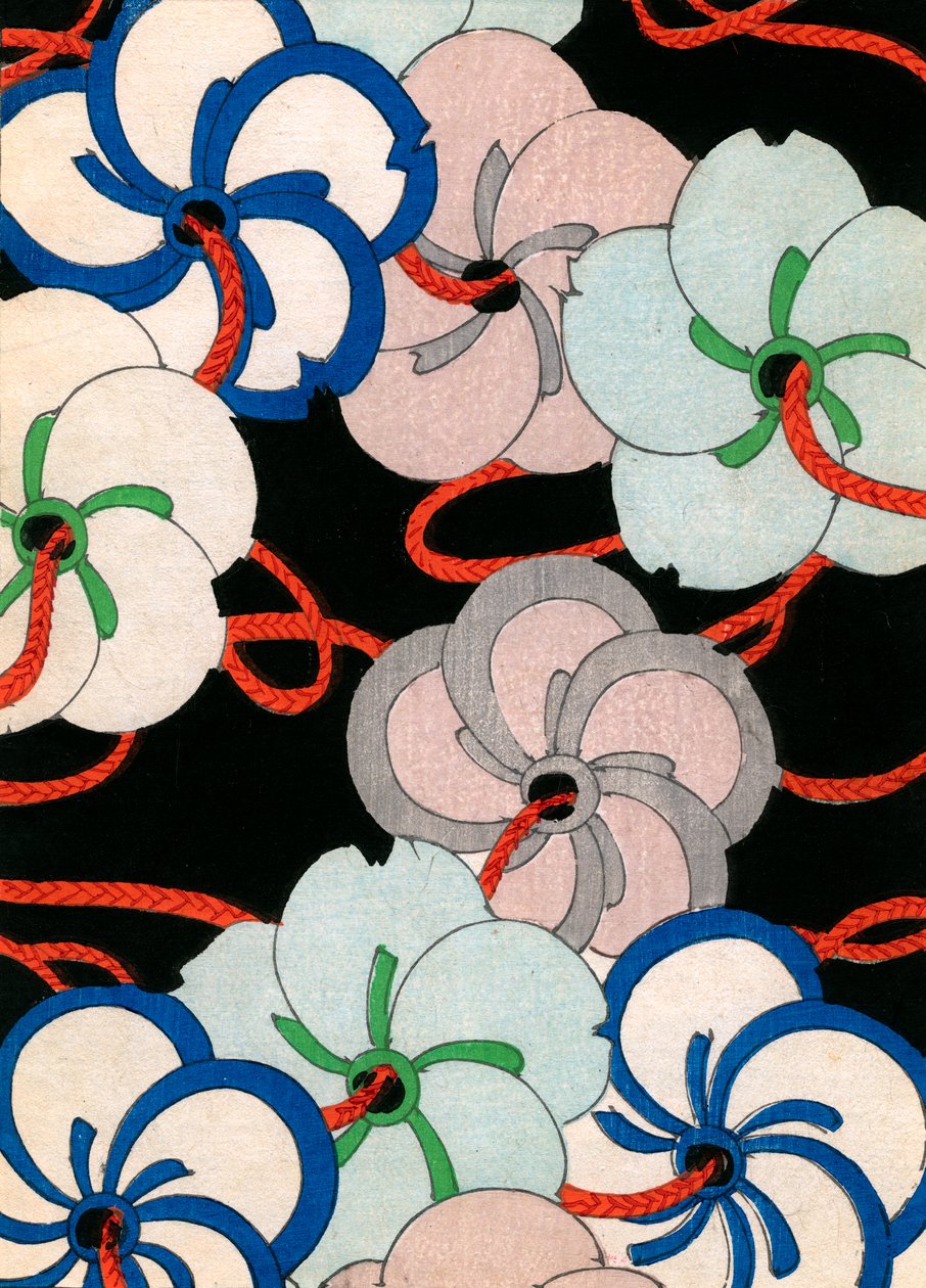 färgträtryck av Camellia Ornaments av Japanese School