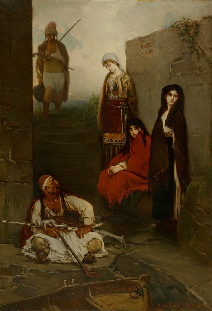 Fångar (fångade montenegrinska kvinnor), 1870 av Jaroslav Cermak