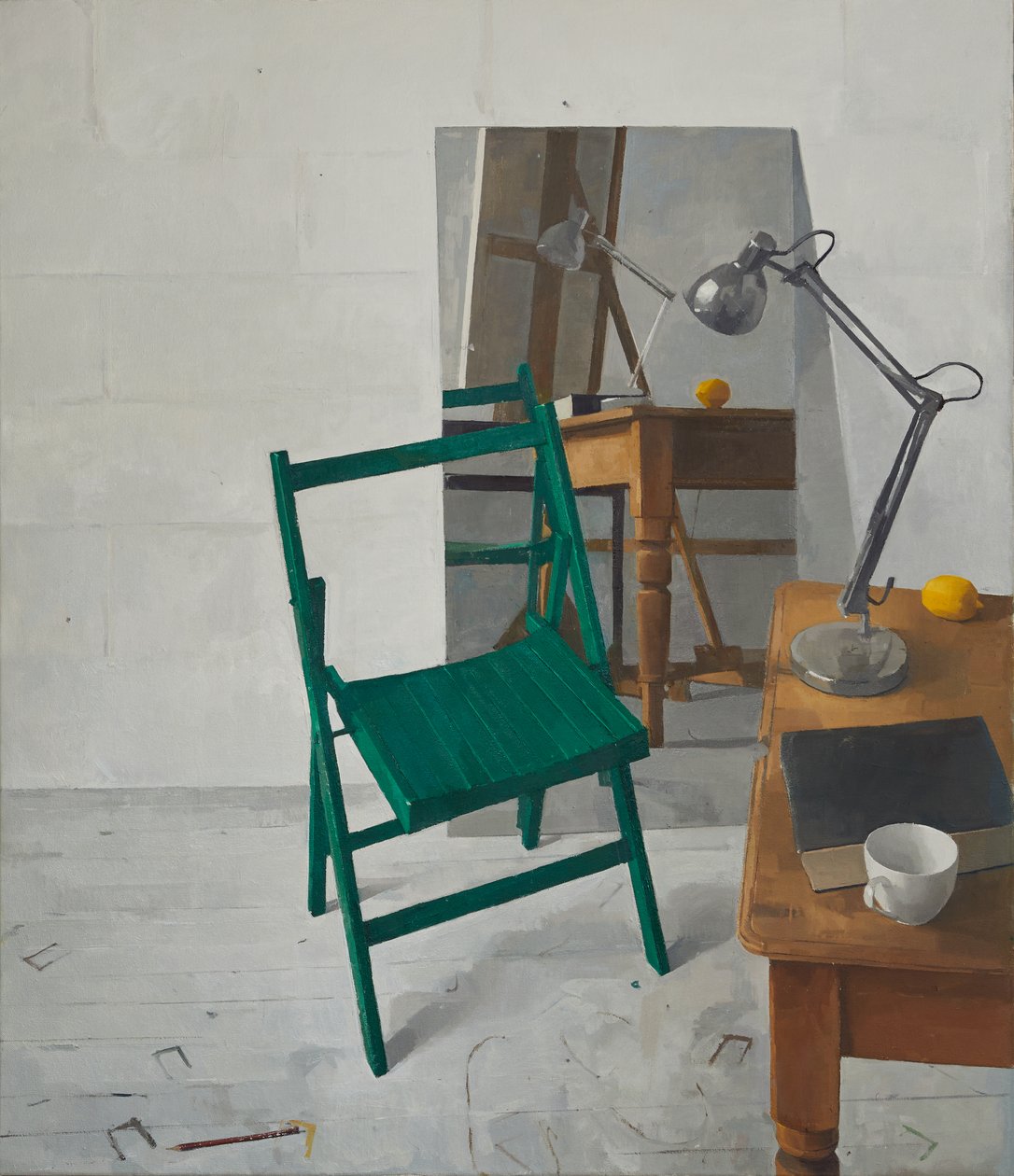 Studio Interior, 2016 (olja på duk) av Jason Line