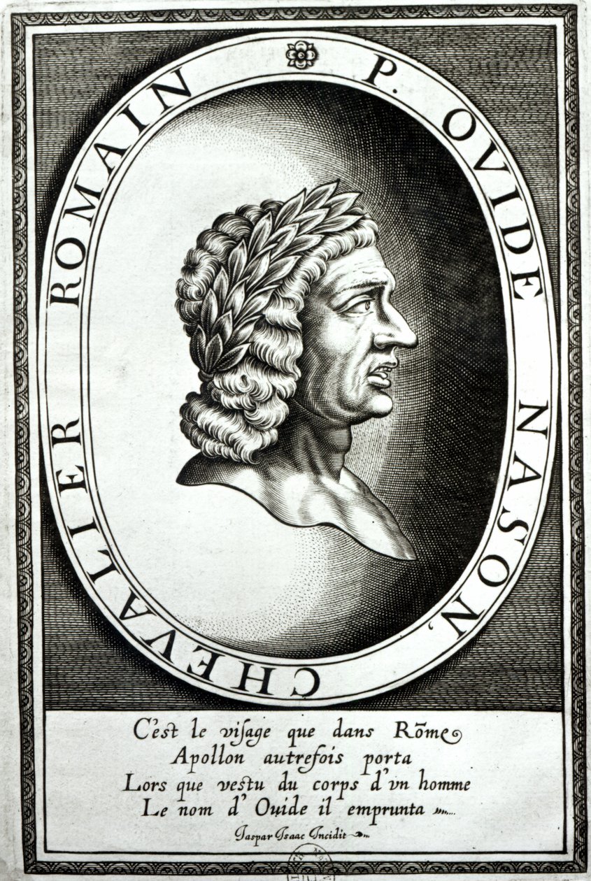 Porträtt av Ovidius (Publius Ividius Naso) (43BC-17AD) av Jaspar de Isaac