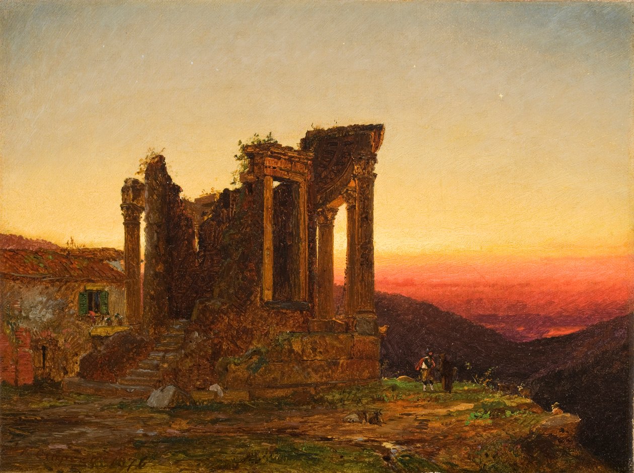 Sibylltemplet, Tivoli (tidig morgon i Paestum), 1876 av Jasper Francis Cropsey