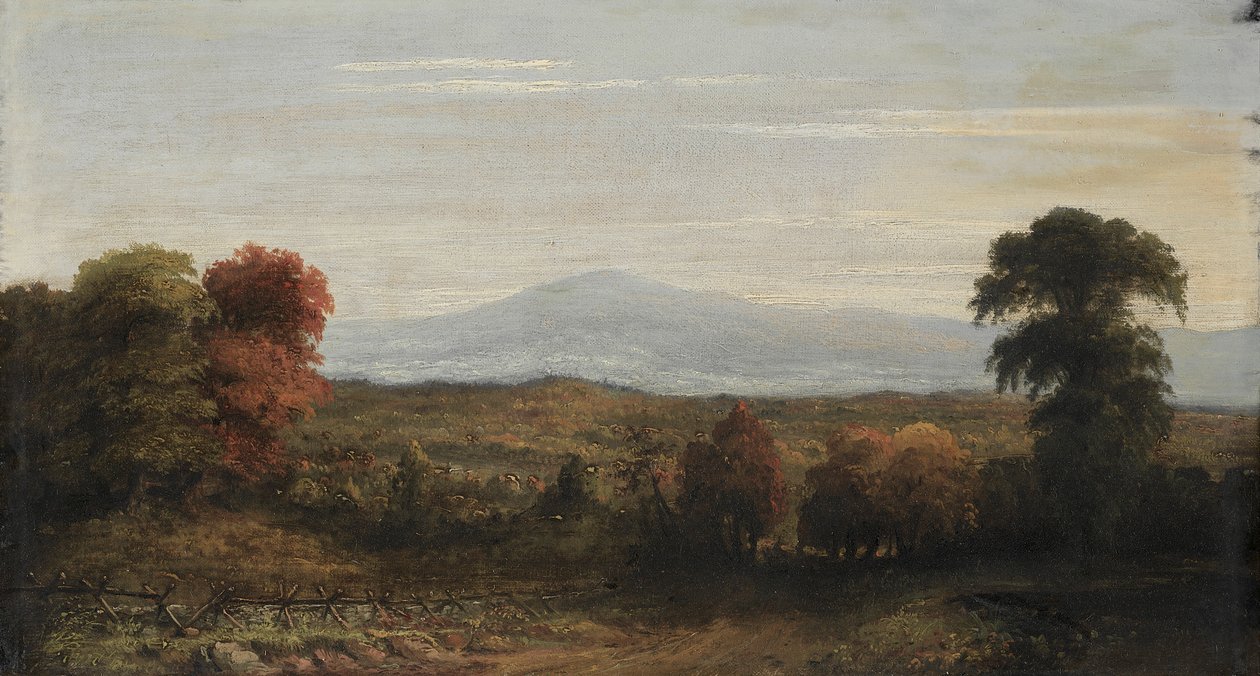 Landskap, före 1918. av Jasper F. Cropsey
