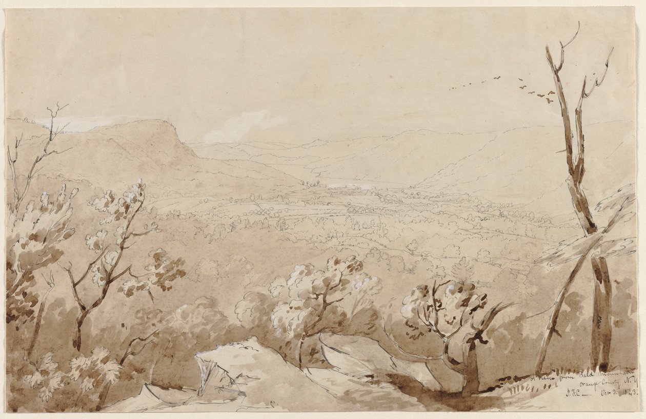 En vy från Bald Mountain, Orange County, New York. av Jasper Francis Cropsey