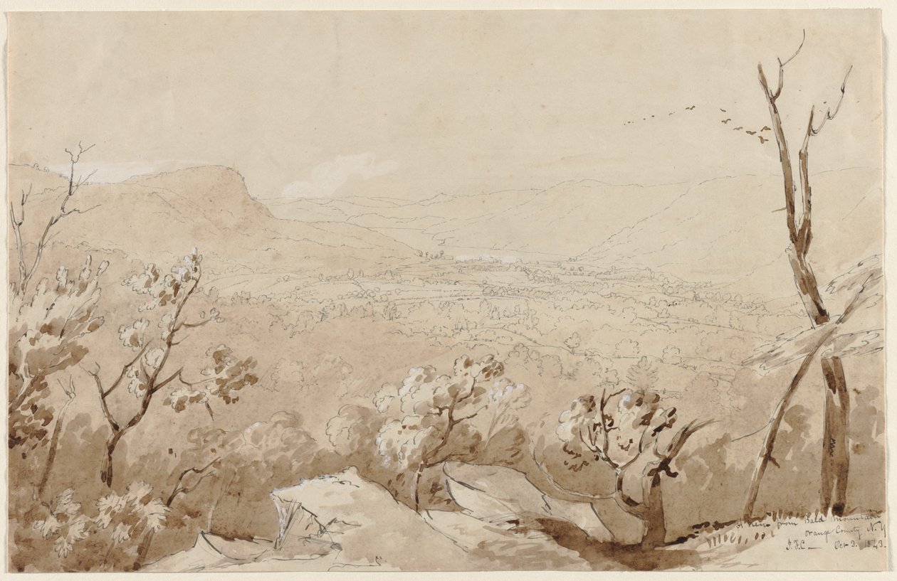 En utsikt från Bald Mountain, Orange County, N. Y., 1843. av Jasper Francis Cropsey