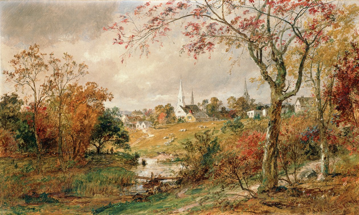Höstlandskap, Saugerties, 1886 av Jasper Francis Cropsey
