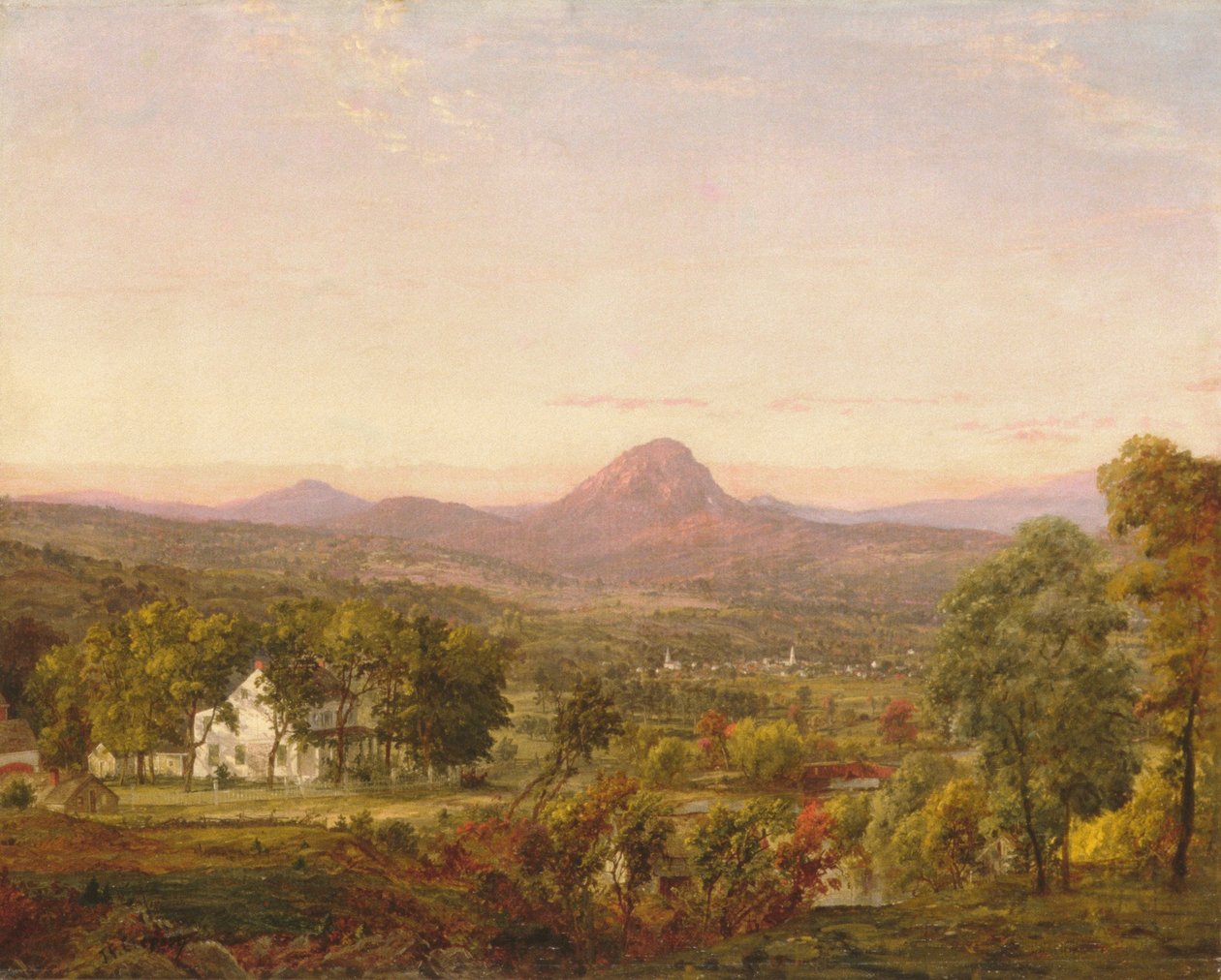 Höstlandskap, Sugar Loaf Mountain, Orange County, New York, ca 1870-75 av Jasper Francis Cropsey