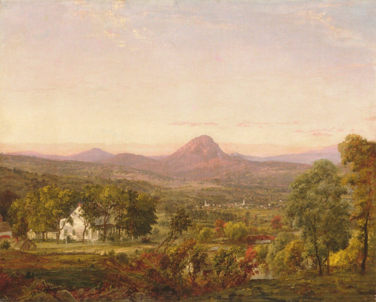 Höstlandskap, Sugar Loaf Mountain, Orange County, New York, ca. 1870-75. av Jasper Francis Cropsey