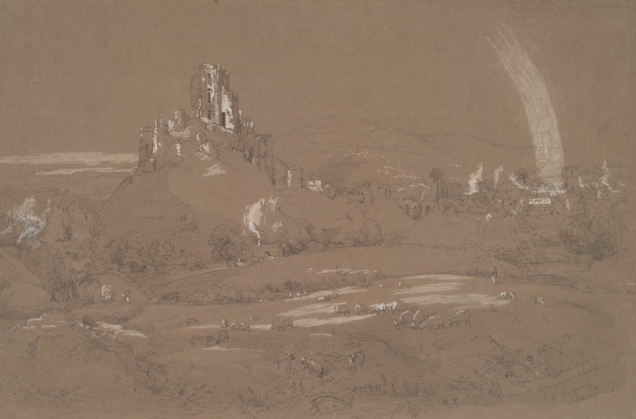 Korfu slott och stad från Cromwell Trenches av Jasper Francis Cropsey