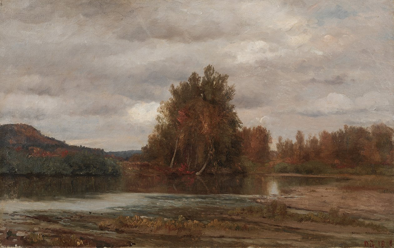 Grå dag på floden Esopus av Jasper Francis Cropsey