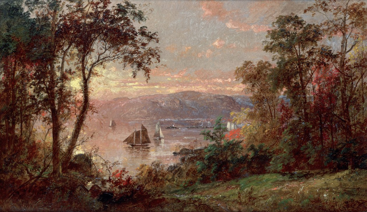 Segling (Hudsonfloden vid Tappan Zee) 1883 (olja på duk) av Jasper Francis Cropsey
