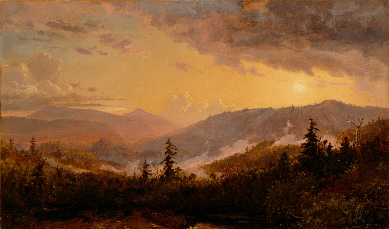 Solnedgång efter en storm i Catskill-bergen, c.1860 av Jasper Francis Cropsey
