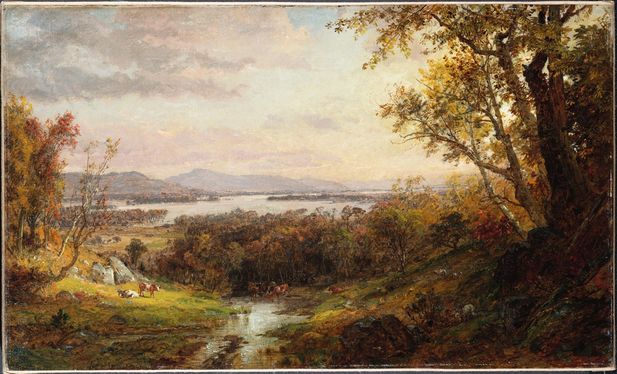 Utsikt över Hudson, 1883 av Jasper Francis Cropsey