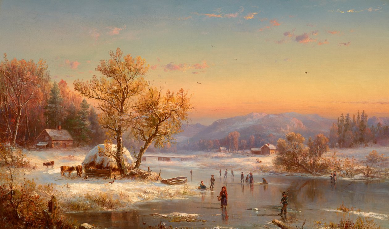 Vinterkväll på landet av Jasper Francis Cropsey