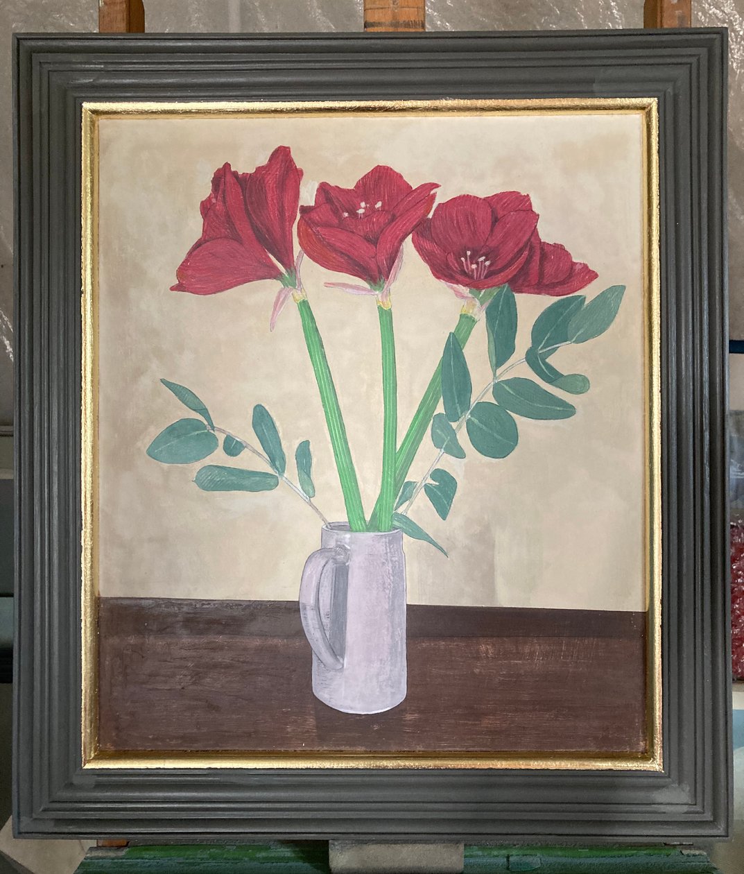Amaryllis i kruka (målning) av Jasper Galloway