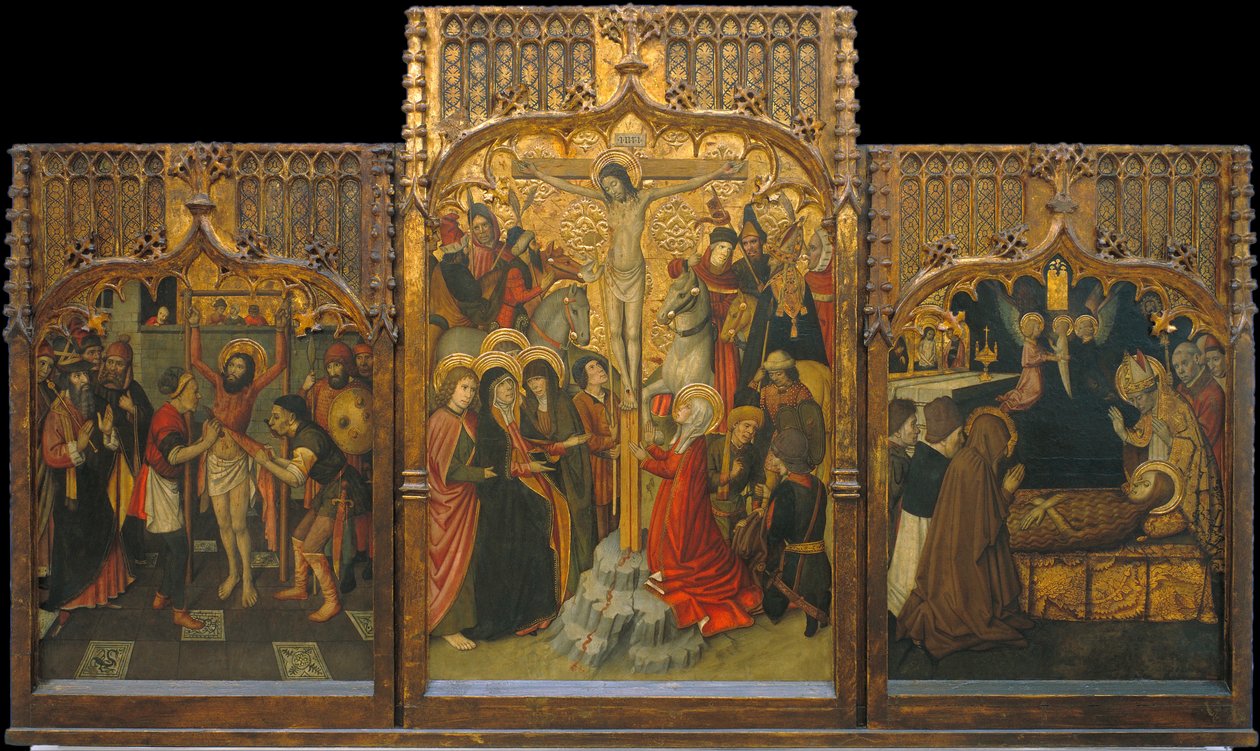 Martyrskap av Saint Bartholomew, Golgata och Saint Mary Magdalene död av Jaume Huguet
