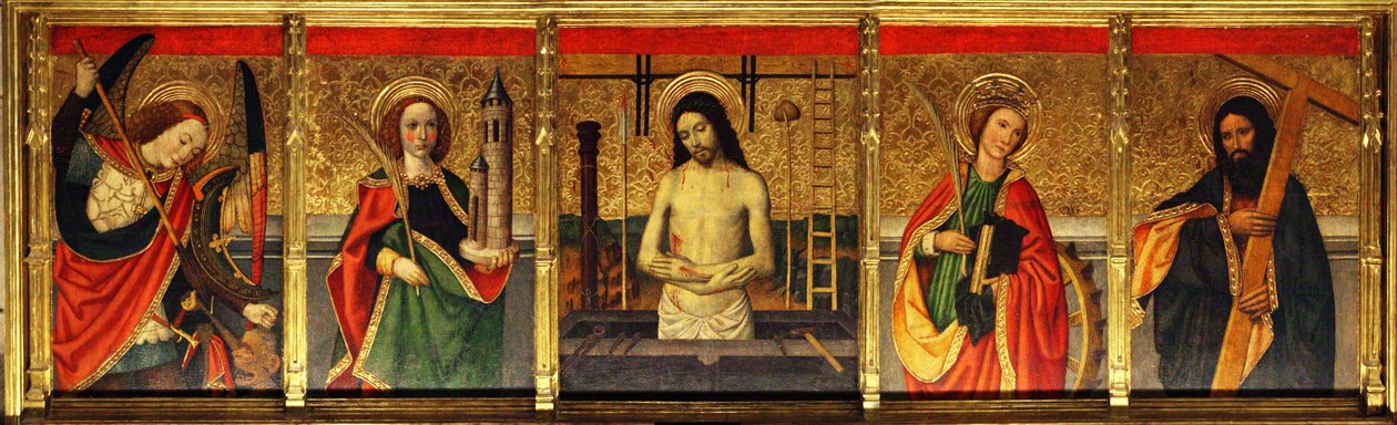 Tortosa -katedralen Huguet Transfiguration predela av Jaume Huguet