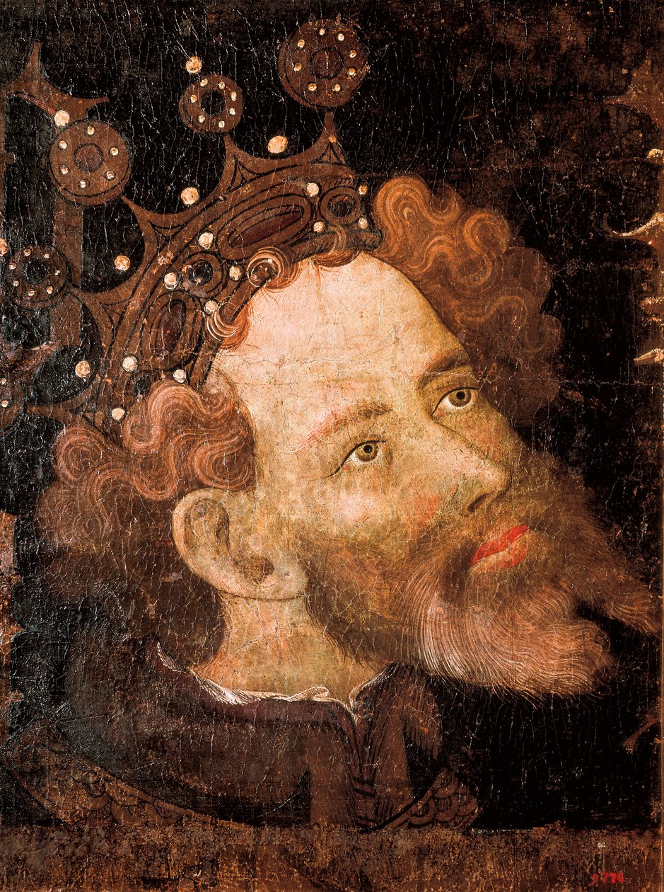 Peter IV av Aragon, detalj av ett tempera på trä av Jaume Mateu av Jaume Mateu