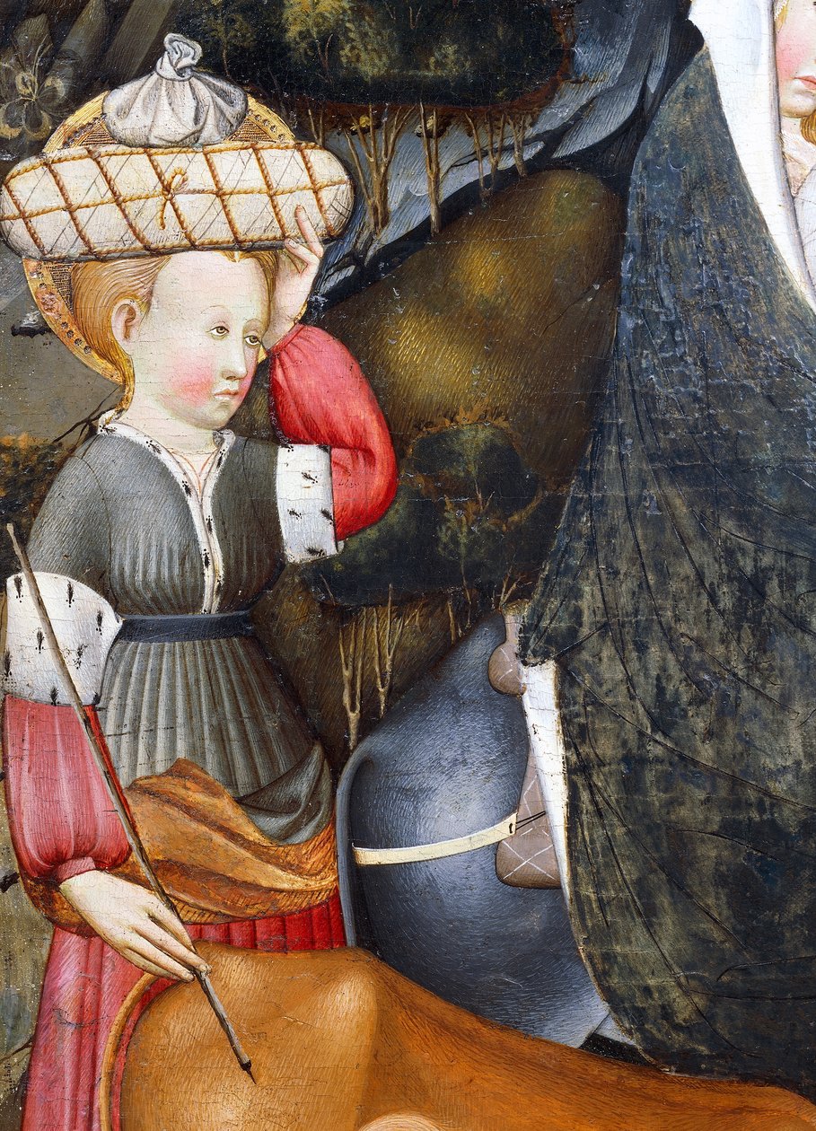 Tjänare, detalj från Flight into Egypt, altartavla från Verdu av Jaume Ferrer