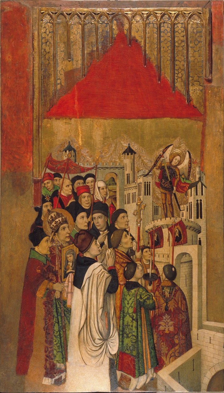Uppenbarelse av Saint Michael på slottet i SantAngelo av Jaume Huguet