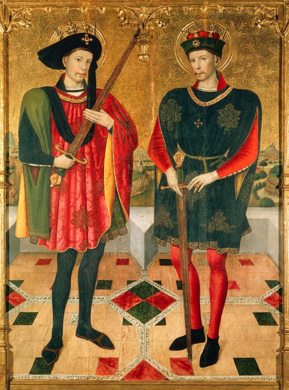 Saint Abdon och Saint Sennen, martyrer som dog i Rom omkring 303 under kejsar Diocletianus (245-313) förföljelser mot kristna av Jaume Huguet