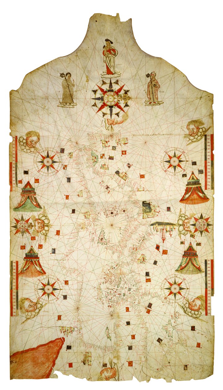 Karta över Medelhavet och Svarta havet, 1563 av Jaume Olives