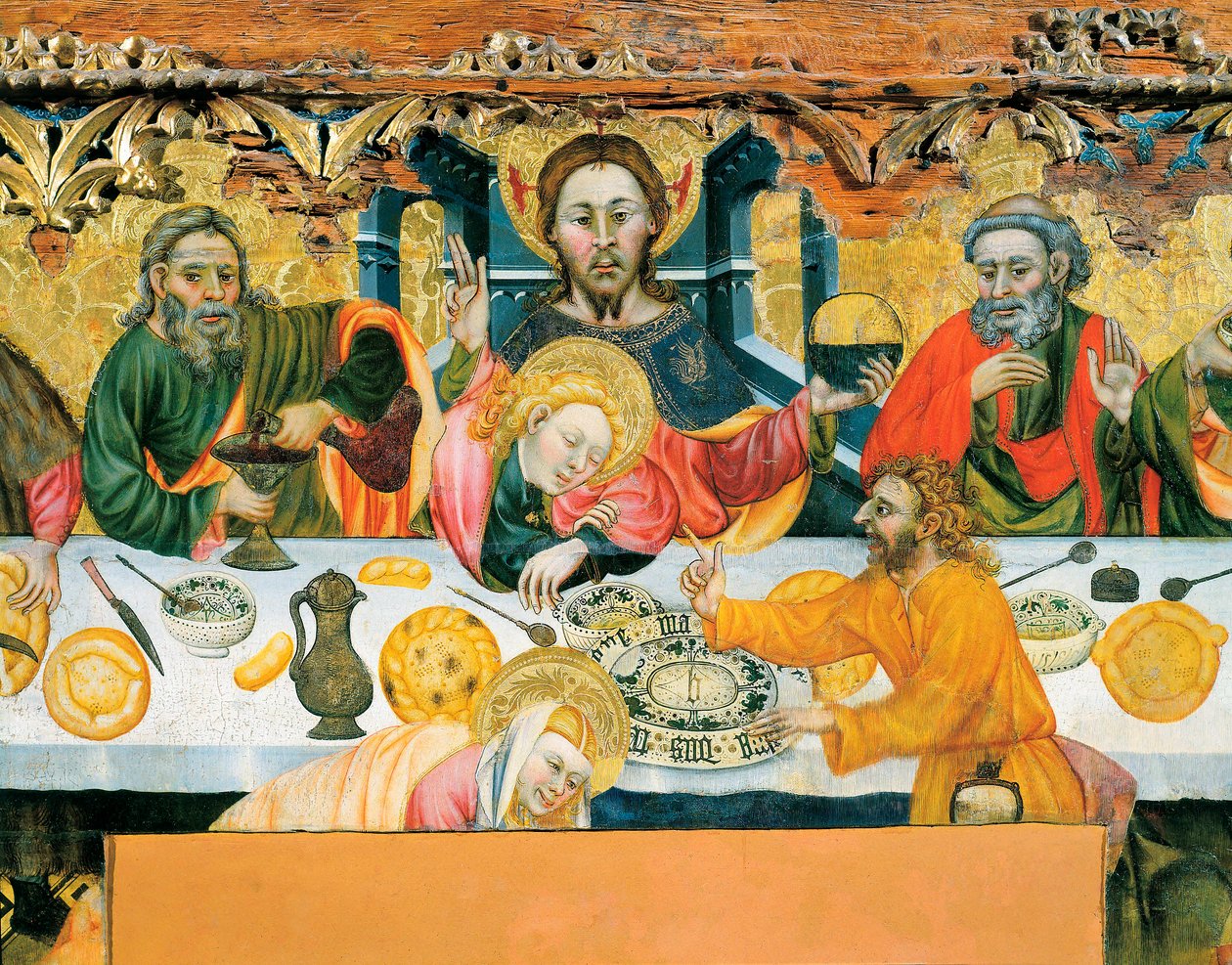 The cene (detalj) c.1370-1400 (målning) av Jaume the elder Ferrer