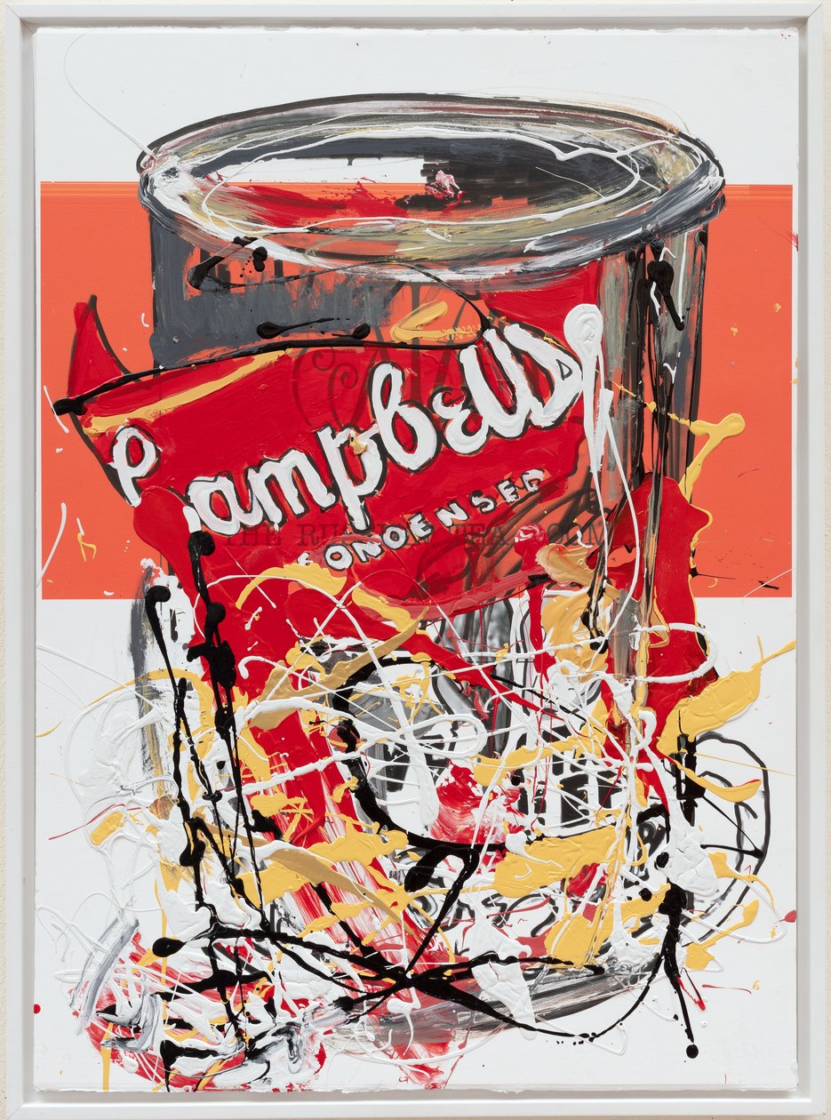Soup Can 2 Russian, 2019 (husfärg och tusch på duk) av Jay Batlle