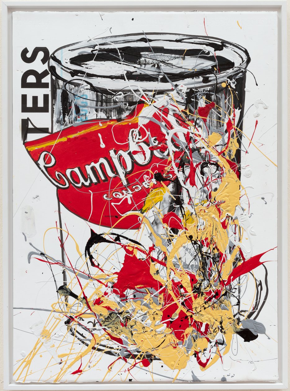 Soup Can 5 Daughters, 2019 (husfärg och tusch på duk) av Jay Batlle