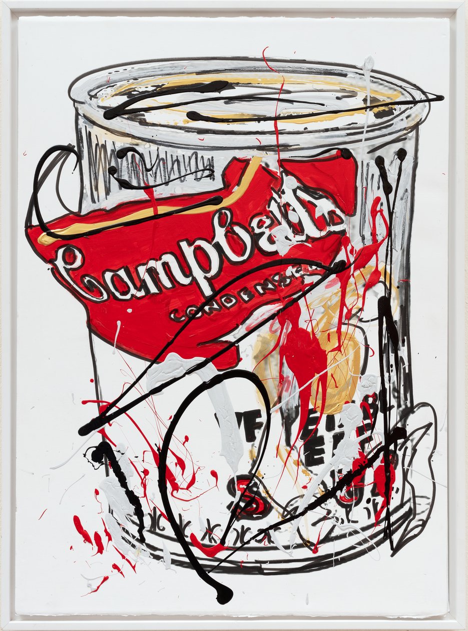 Soup Can 7 Fake, 2019 (husfärg och tusch på duk) av Jay Batlle