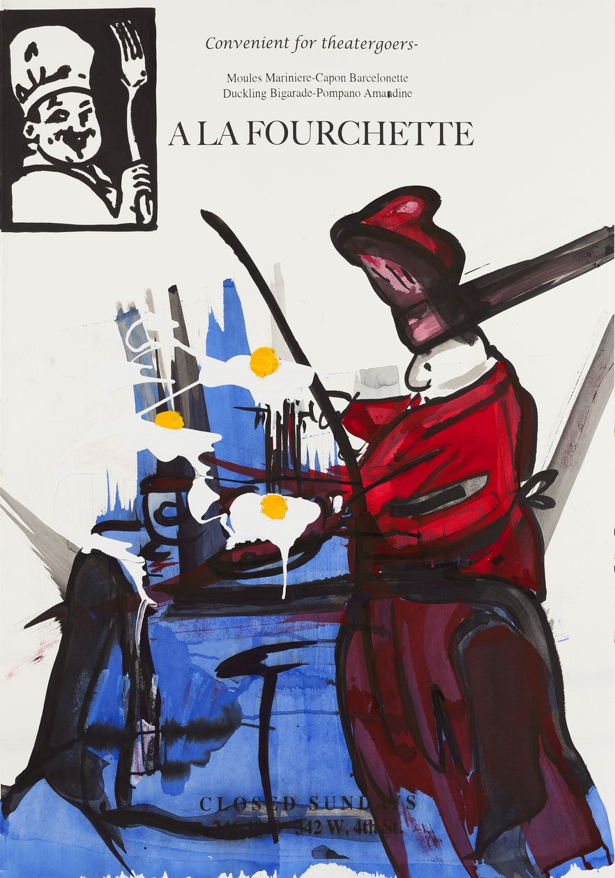 Sunnyside Up, 2015 (blandteknik på akvarellpapper monterat på panel med recept på baksidan) av Jay Batlle