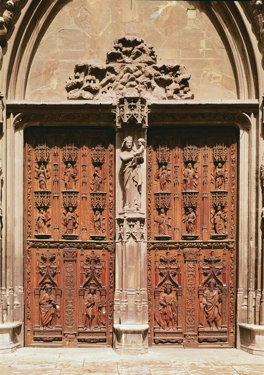 Huvudportalen i katedralen Saint-Sauveur, byggd 1504 av Jean and Soquet, Pierre Guiramand