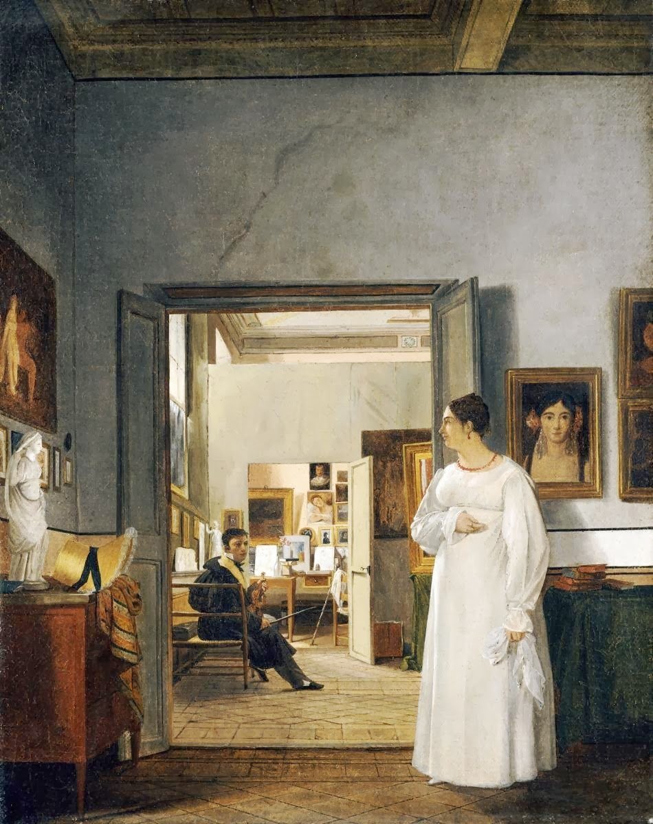 Ingres ateljé i Rom av Jean Alaux