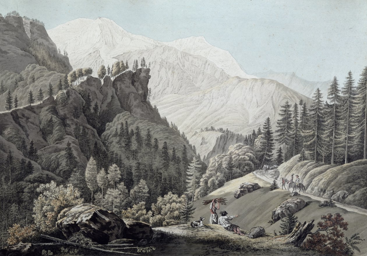 Utsikt över Chamonixdalen, 1789 av Jean Antoine Linck