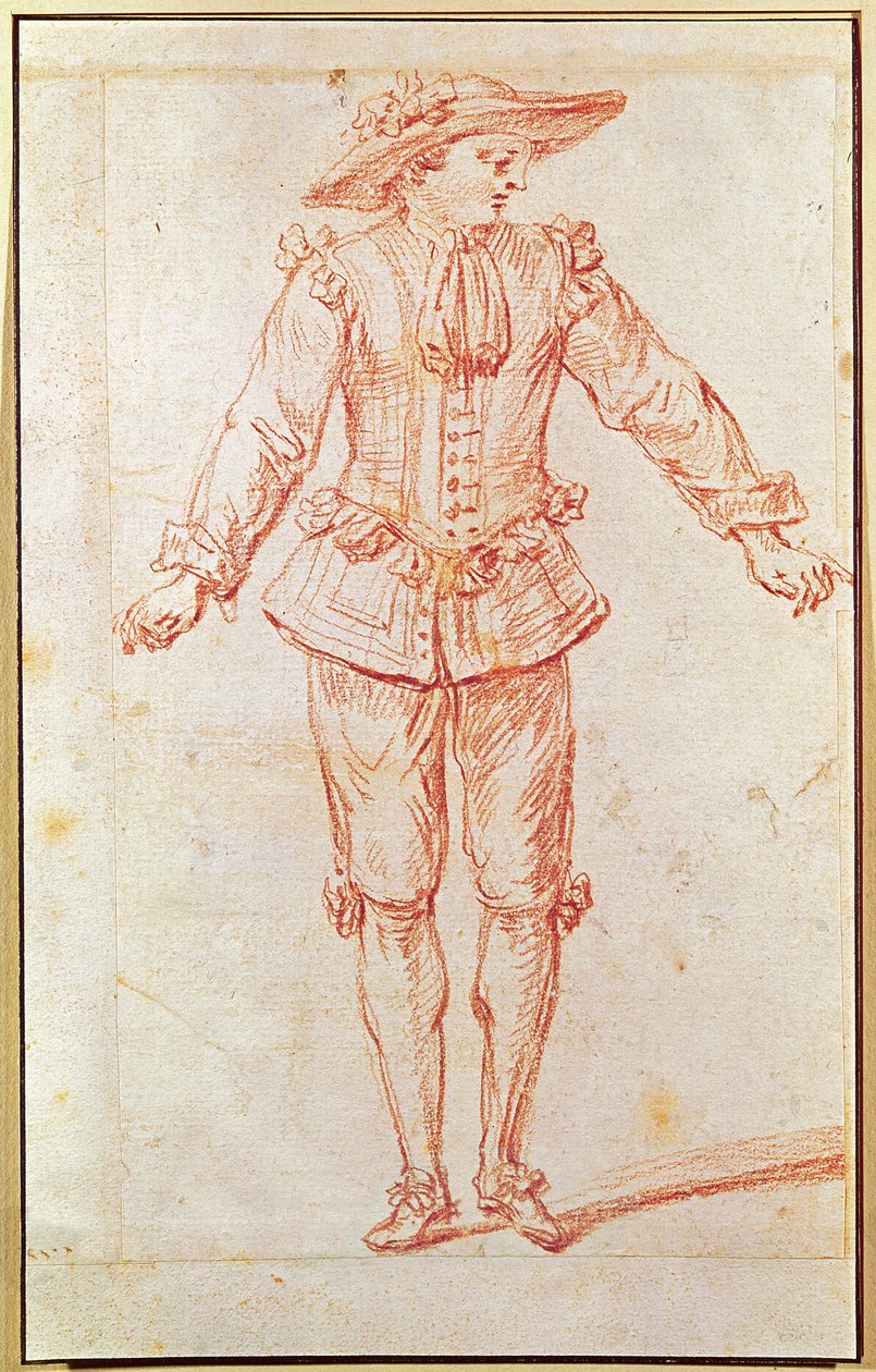 En danser fra Paris Opera swed av Jean Antoine Watteau