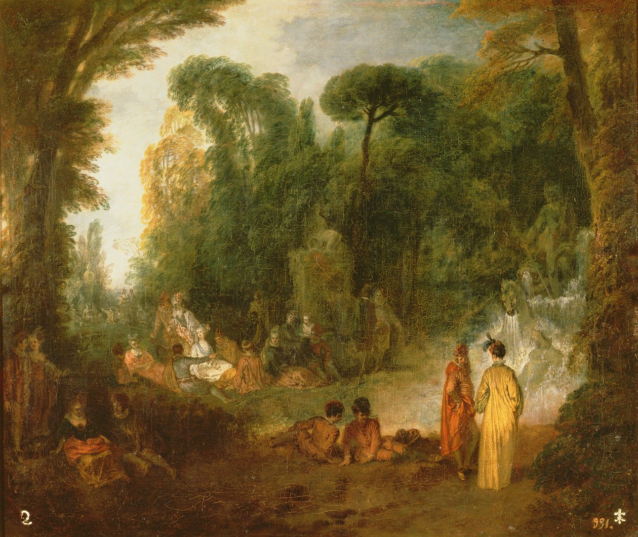 Hövisk sammankomst i en park, c.171213 av Jean Antoine Watteau