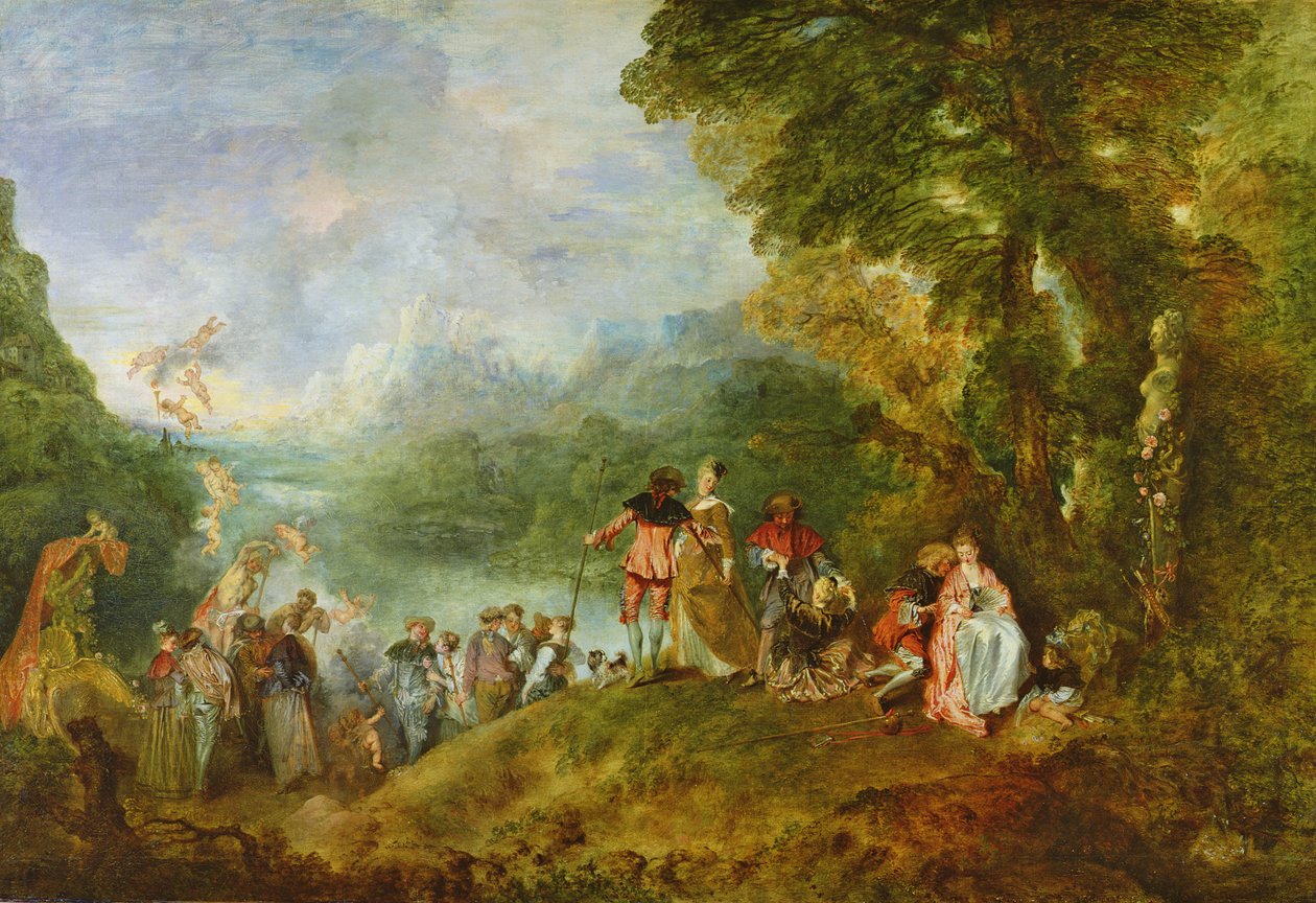 Ombordstigning för Cythera, 1717 (för detaljer se 65335) av Jean Antoine Watteau