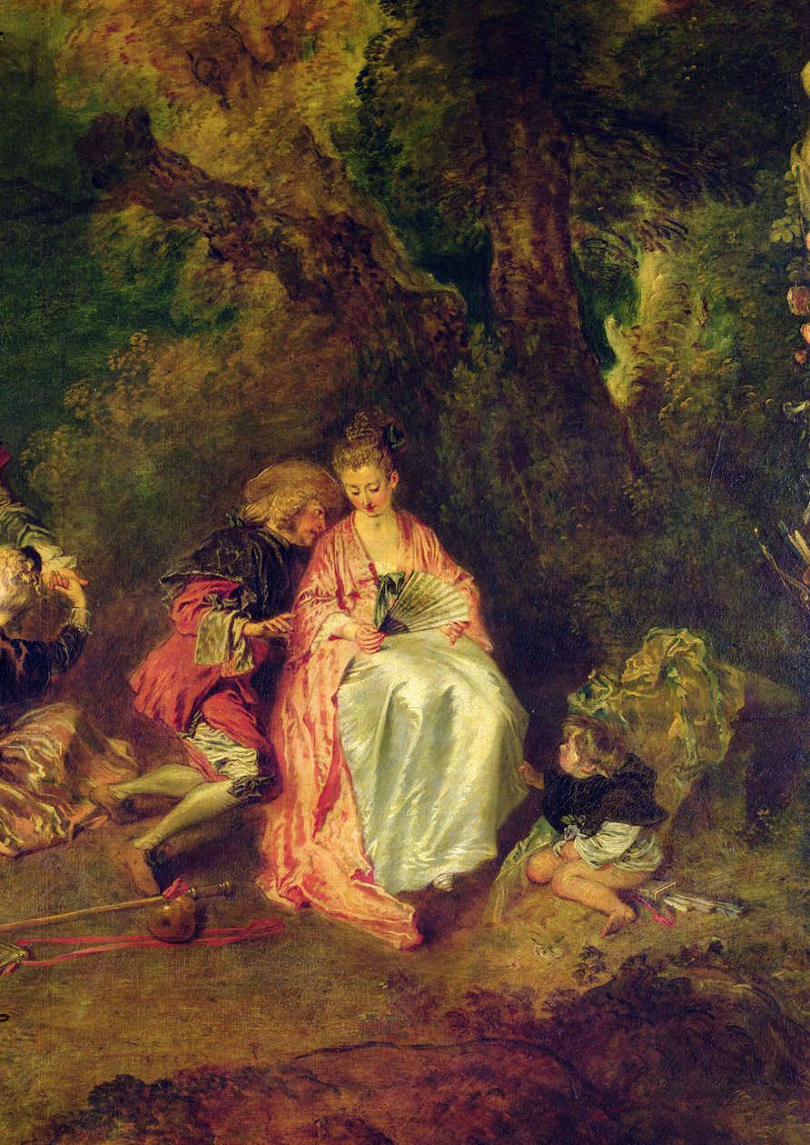 Ombordstigning för Cythera, ca 1717 (uppgift om 3755) av Jean Antoine Watteau