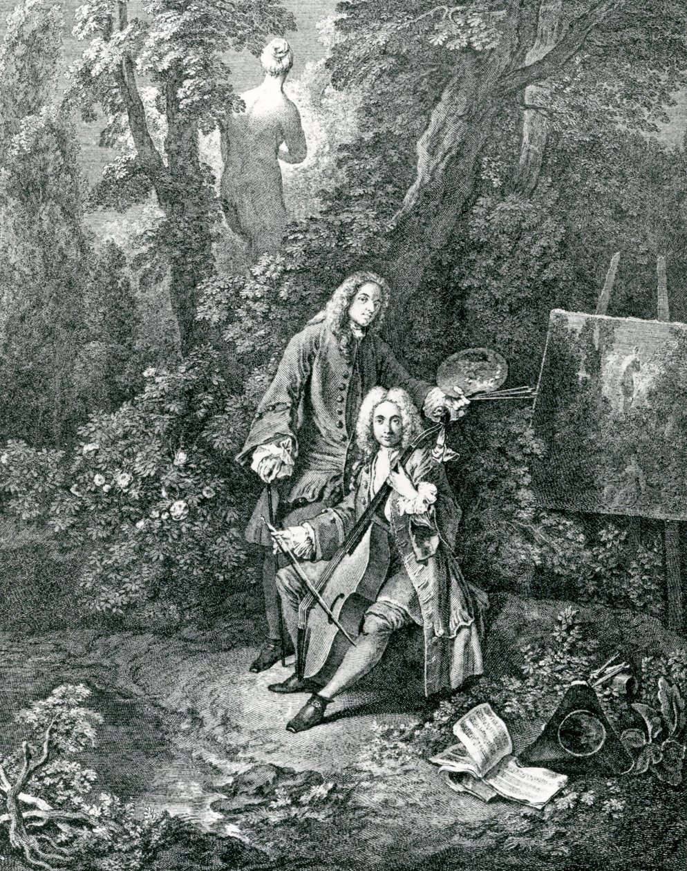 Jean Antoine Watteau och hans vän Monsieur de Julienne av Jean Antoine Watteau
