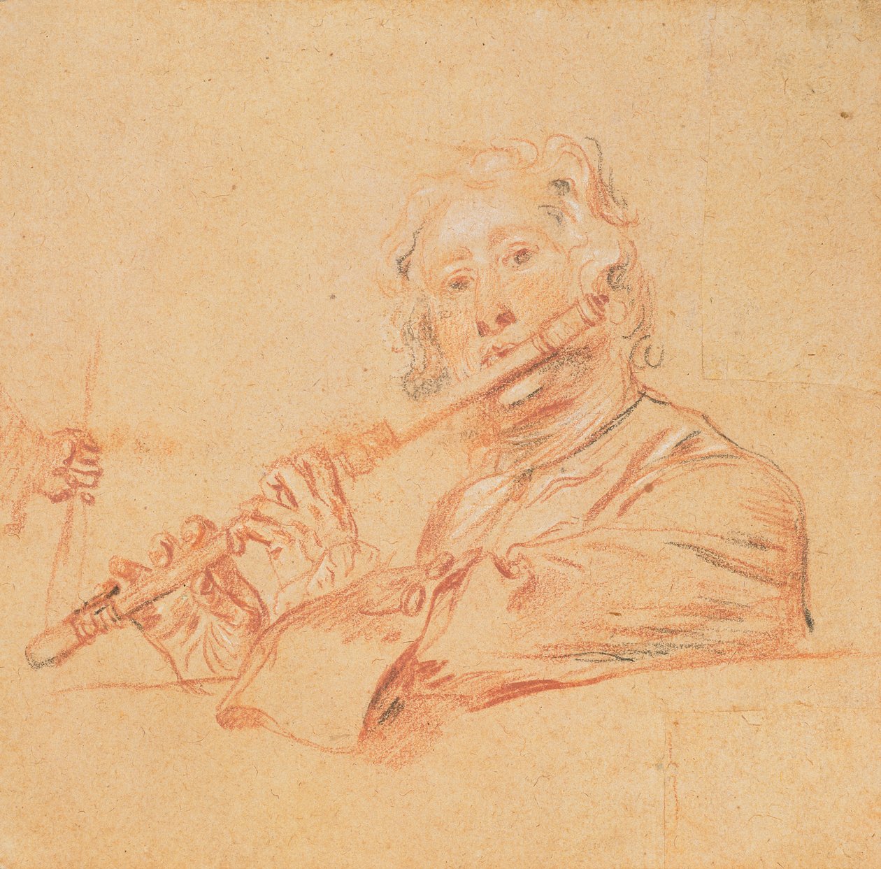 Man Playing a Flute, ca 1710 (