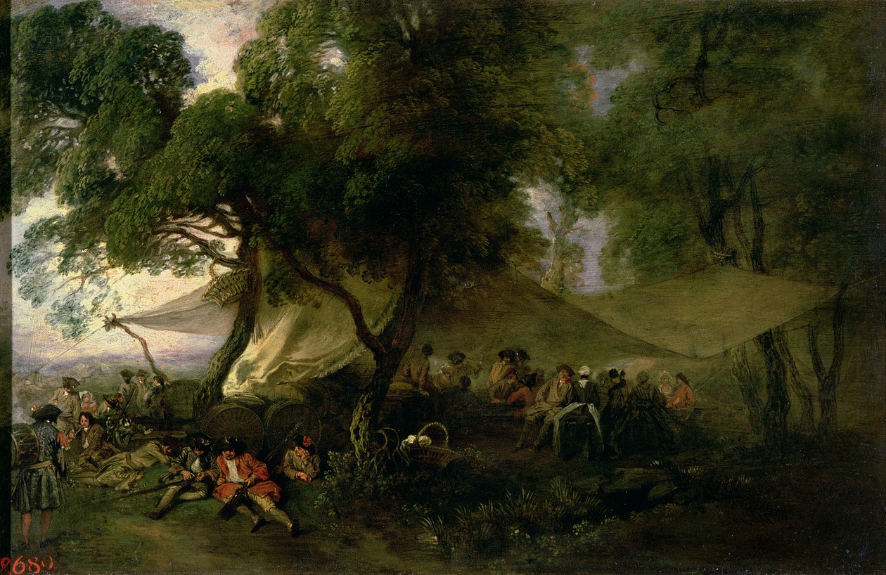 Respit from War, 1712-15 (olja på koppar) av Jean Antoine Watteau